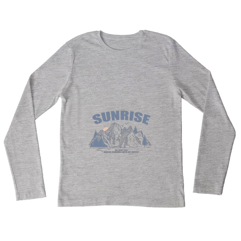 Berglandschaft bei Sonnenaufgang Damen Langarm T-Shirt