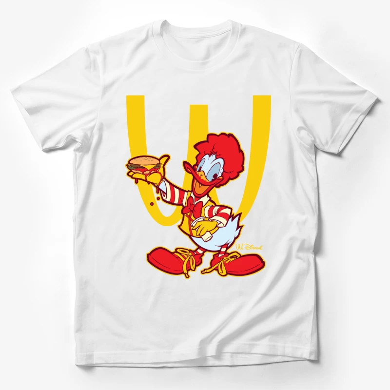 Cartoon Fast Food Character Holding a Burger Male T-Shirt