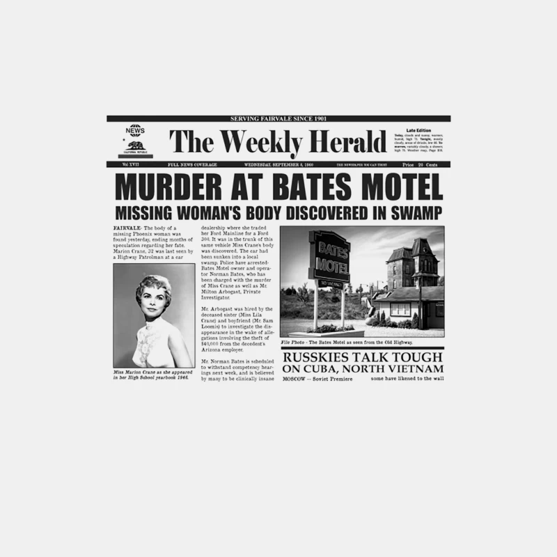 Murder at Bates Motel Newspaper Male Tank Top