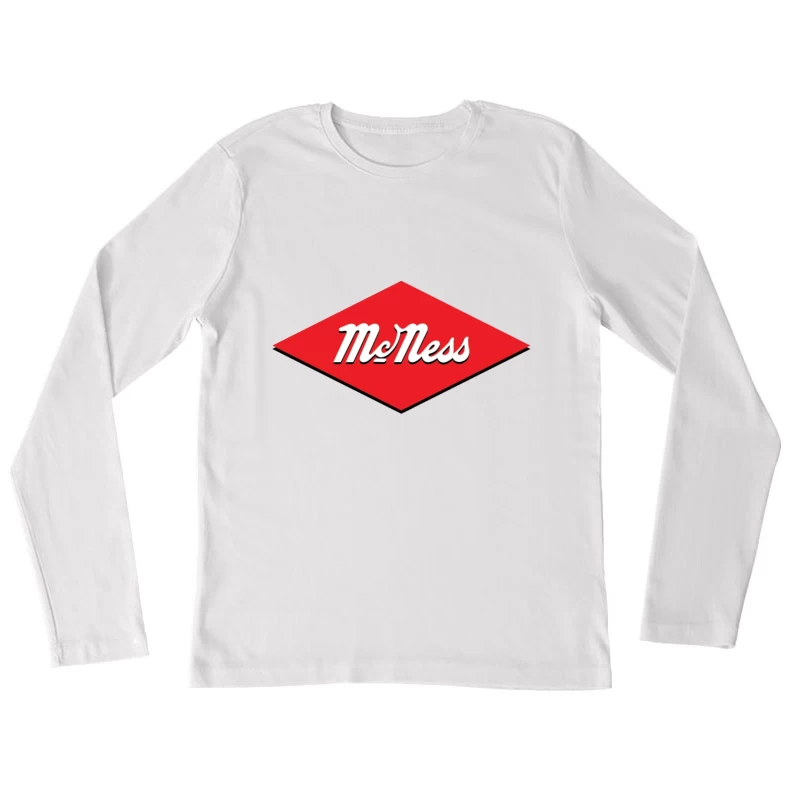 Vintage McNess Diamond Logo in Red and White Female Long Sleeve T-Shirt