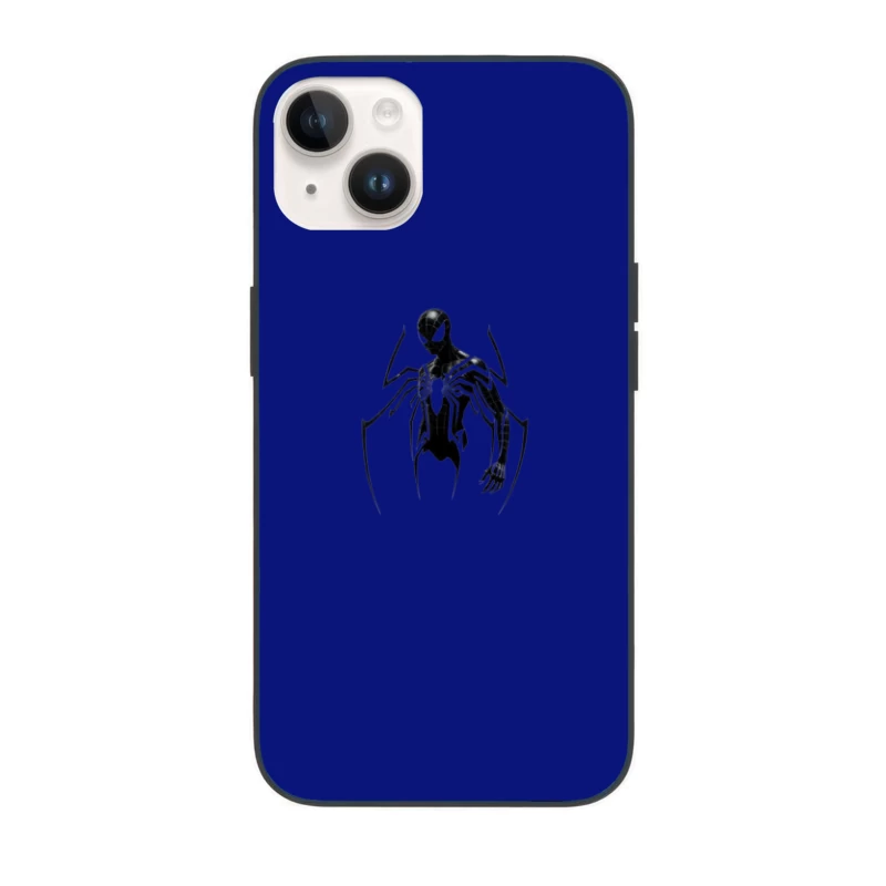 Minimalist Black Suit Spider-Man Symbiote Design iPhone Case