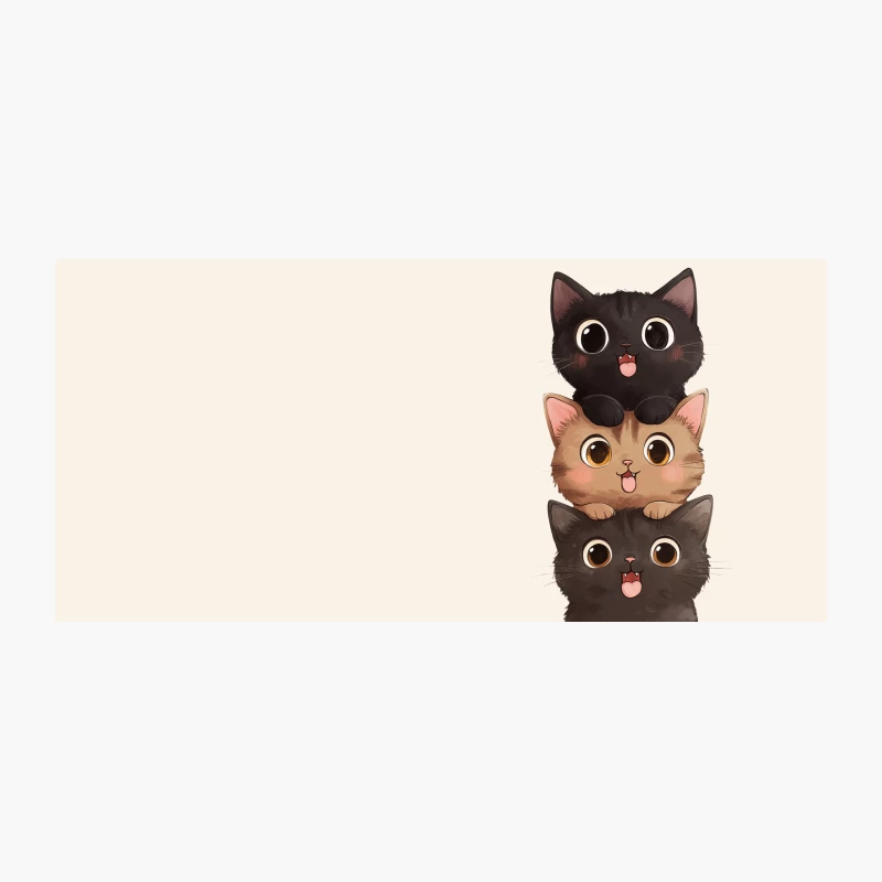 Cute Kawaii Cats Stack Digital Illustration Coffee Mug