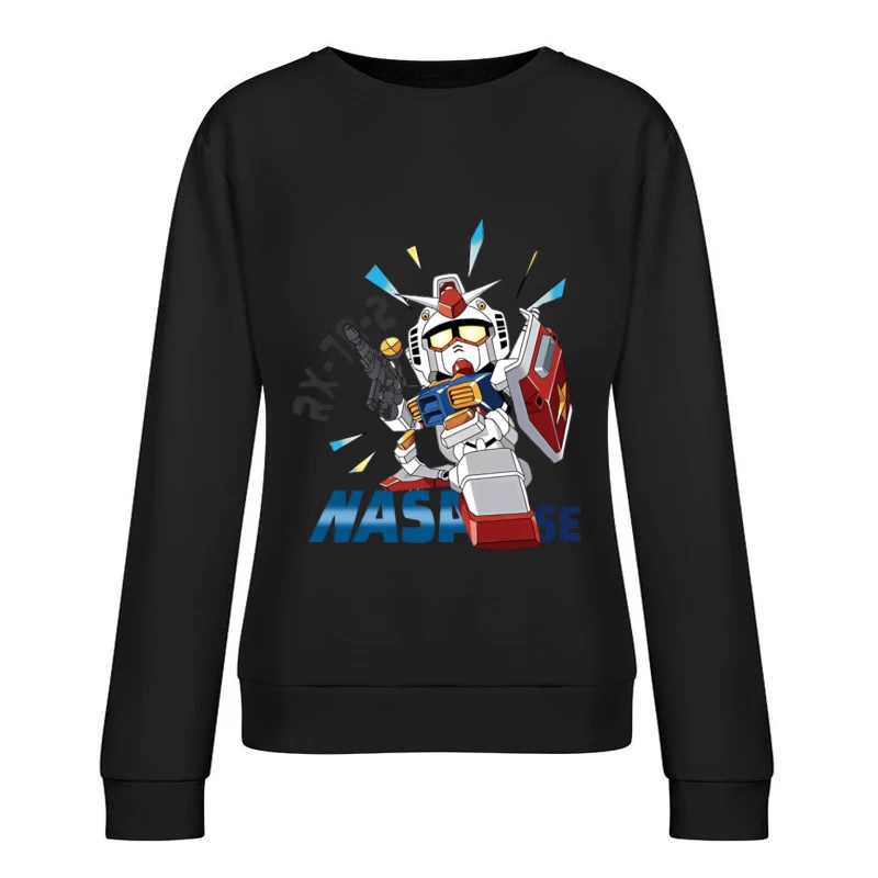 Niedlicher Mecha mit RX-78 Design Damen Pullover Sweatshirt
