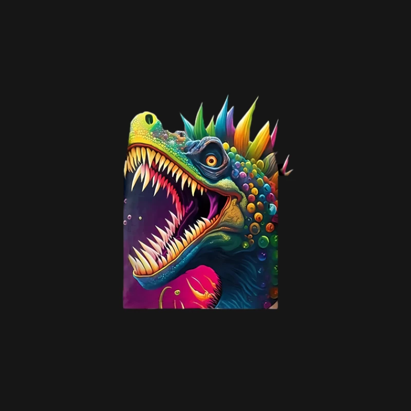 Bunter Dinosaurier mit Regenbogenschuppen Herren T-Shirt