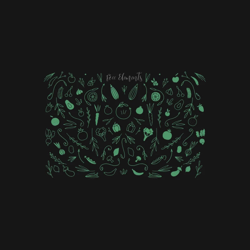 Motifs de légumes dessinés à la main Femme T-Shirt