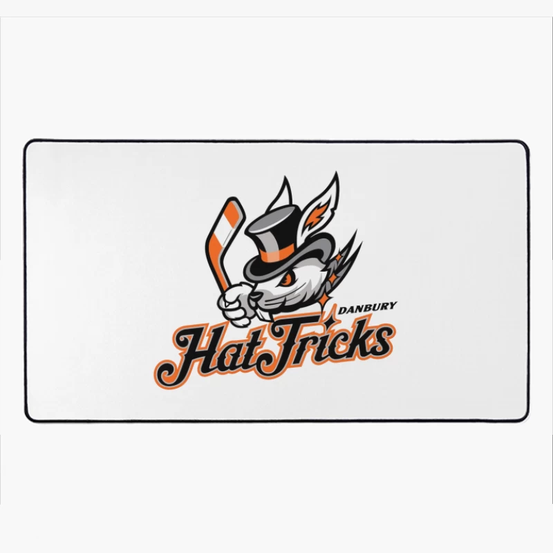 Danbury Hat Tricks Hockey Team Logo with Rabbit Mascot Desk Mat