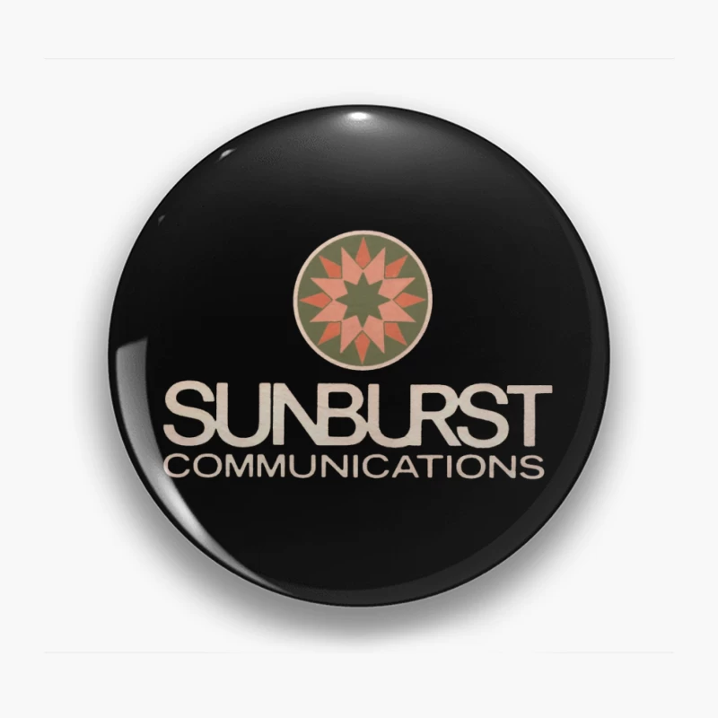 Sunburst Communications Vintage Corporate Logo Design Pin