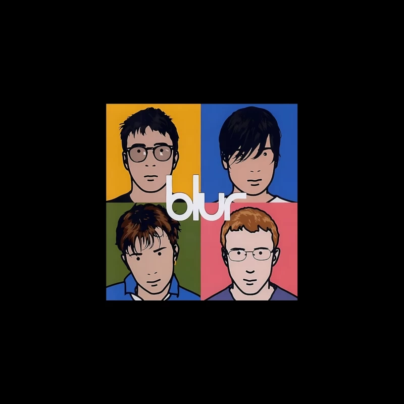 Blur Band Pop Art Style Album Cover Portrait Desk Mat