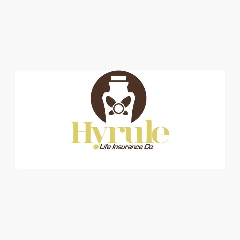 Hyrule Life Insurance Company Logo with Bottle and Butterfly Design Coffee Mug