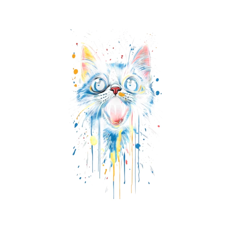 Colorful Cat Artwork Tapestry
