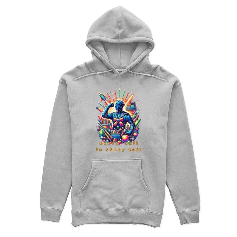 Whimsical Story Time Sailor with Educational Toys and Books Female Pullover Hoodie