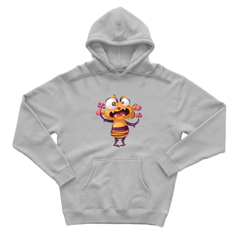 Monstre mignon orange avec antennes Homme Sweat à capuche