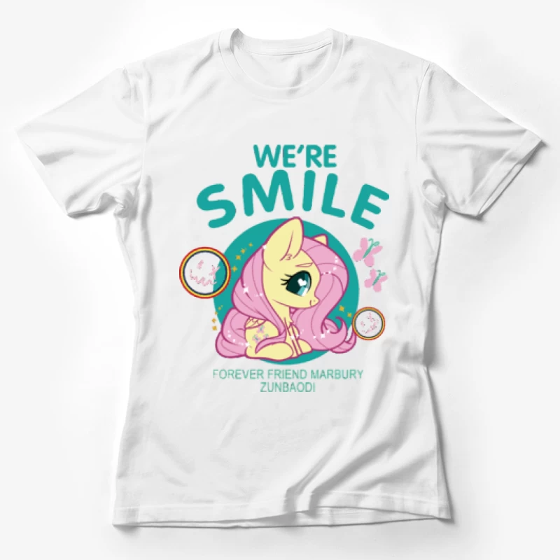 Süßes Pony-Design mit Fröhlichkeit Damen T-Shirt