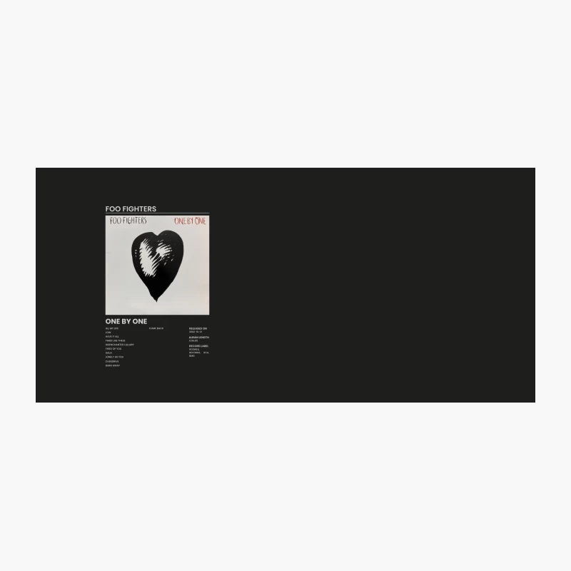 Foo Fighters' "One By One" Album Cover with Heart Symbol and Track List Coffee Mug