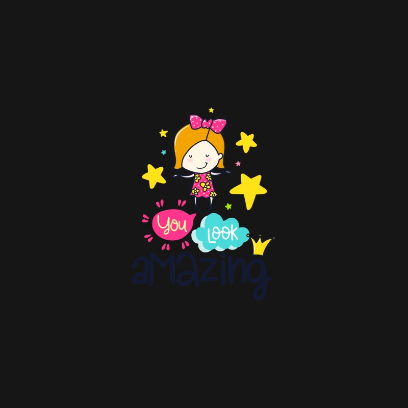 Fille avec Étoiles et Message Inspirant Femme T-Shirt
