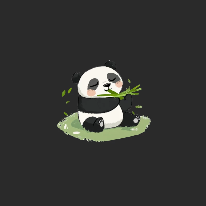 Cute Cartoon Panda Eating Bamboo Baseball Cap