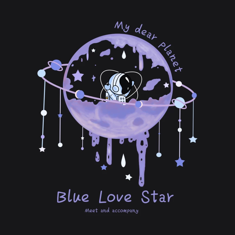 Blauer Liebesstern auf meinem lieben Planeten Damen Pullover Hoodie