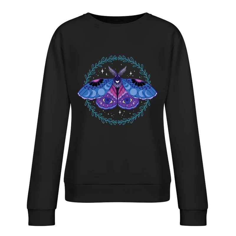 Celestial Moth – Mystical Nocturnal Elegance Female Pullover Sweatshirt