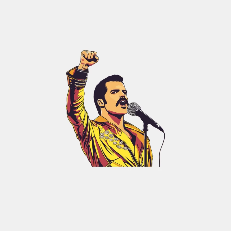 Iconic 1970s Singer Performing with Raised Fist Male Tank Top