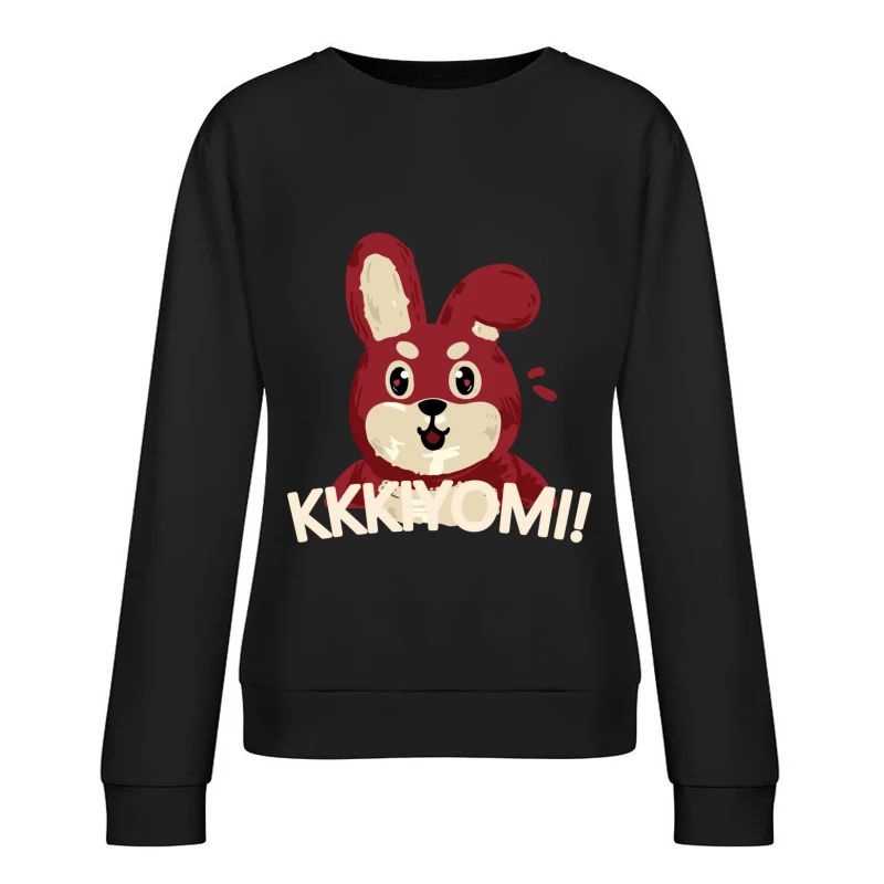 Niedlicher roter Hase Cartoon Damen Pullover Sweatshirt