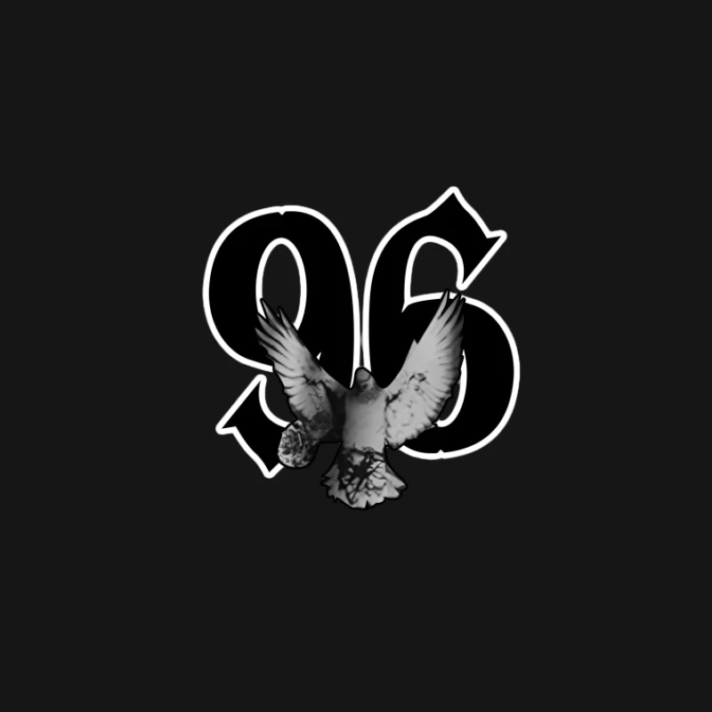 Colombe noire devant le numéro 96 Homme T-Shirt