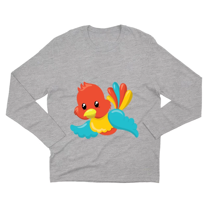 Oiseau dessin animé coloré Homme Manches Longues T-Shirt