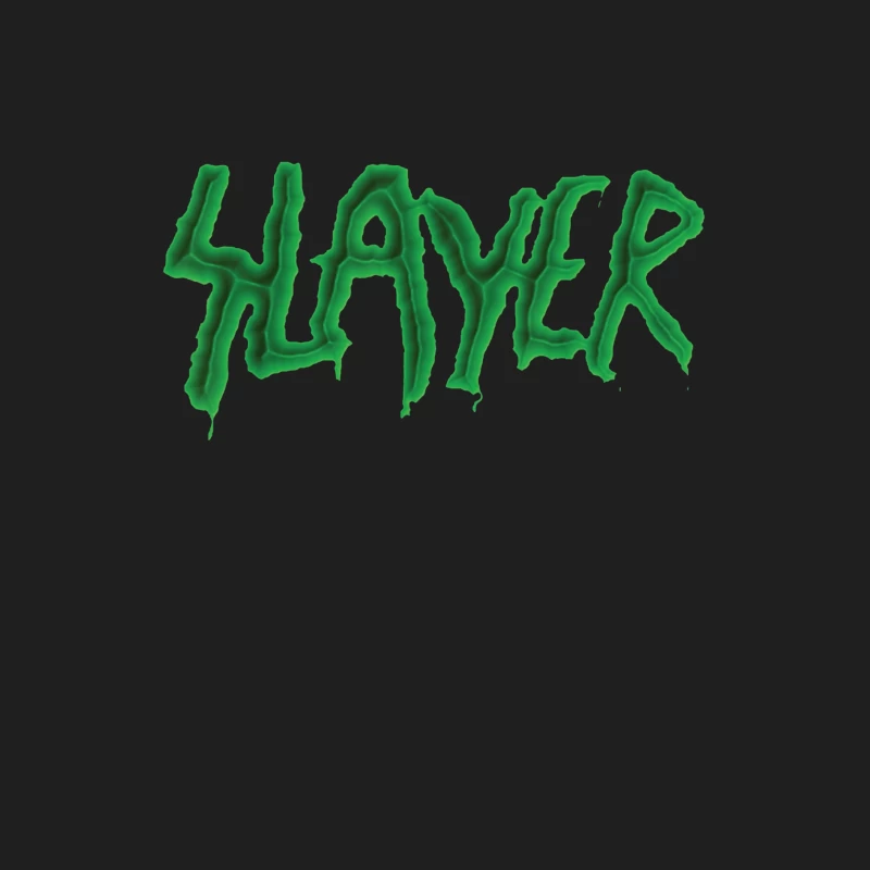 Green Horror-Style Dripping Text "SLAYER" Male Tank Top