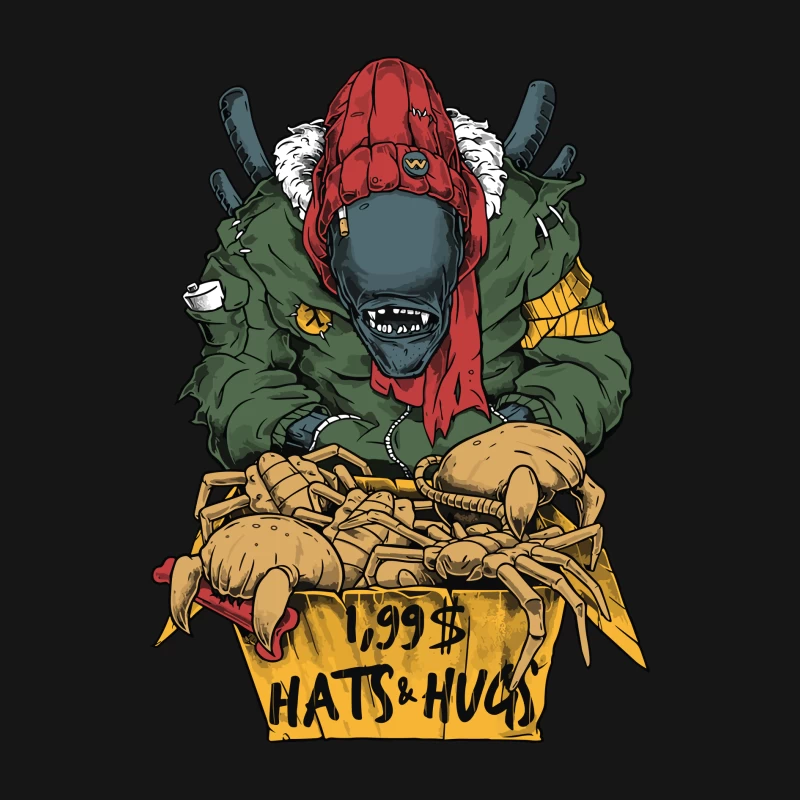 Monster Hat Vendor with Crabs Male Long Sleeve T-Shirt