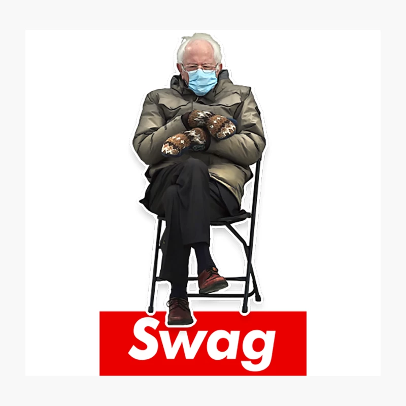 Bernie Swag Sanders  Old School Design Throw Pillow