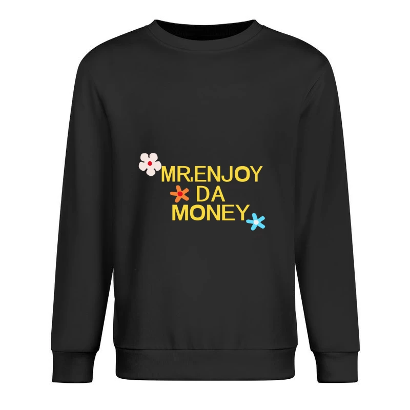 Buntes Design mit Blumen und Text Herren Pullover Sweatshirt