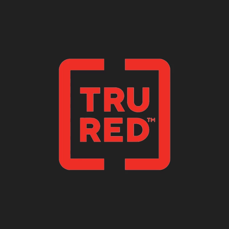 TruRed Minimalist Square Logo Design in Red and White Bucket Hat