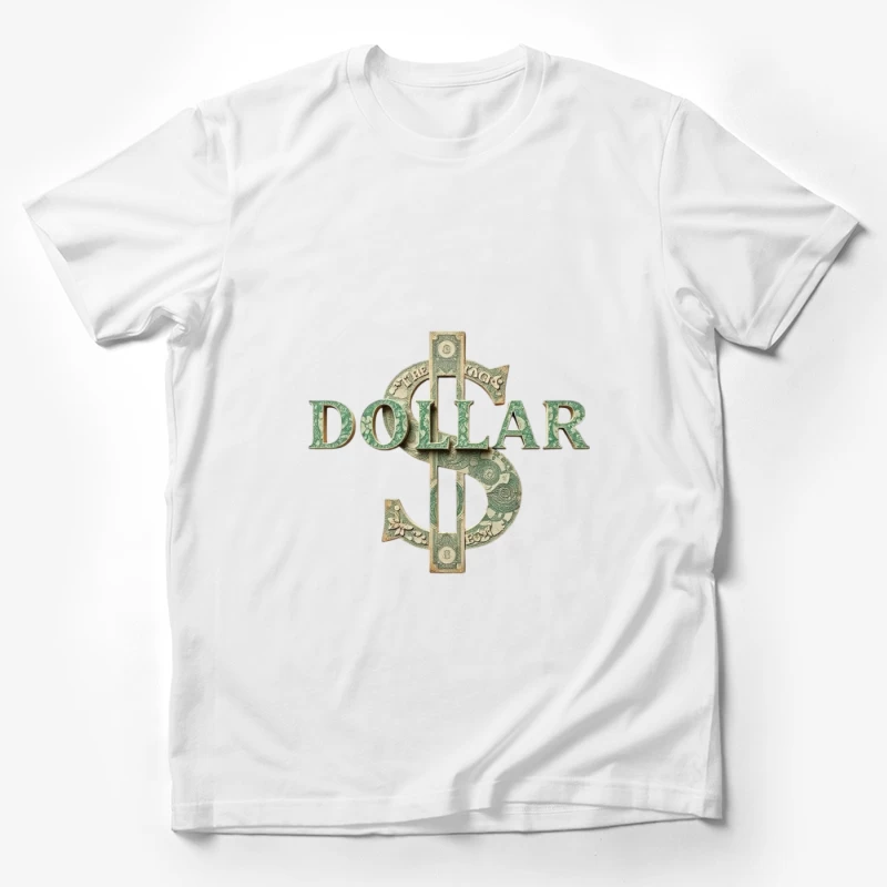 Creative Dollar Sign Typography Made from US Currency Male T-Shirt