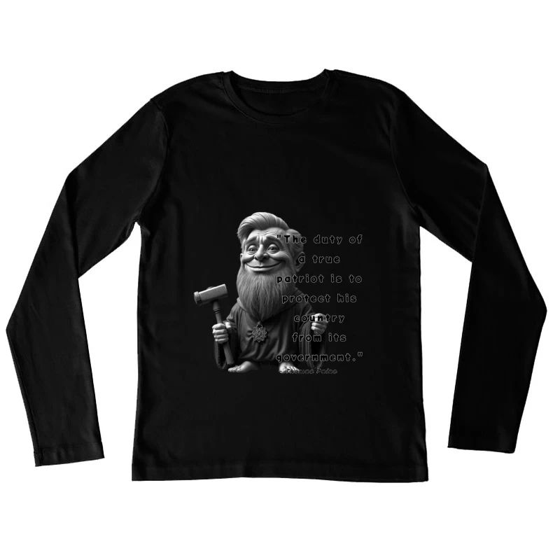 Political Gnome Meme with Thomas Paine Quote Female Long Sleeve T-Shirt