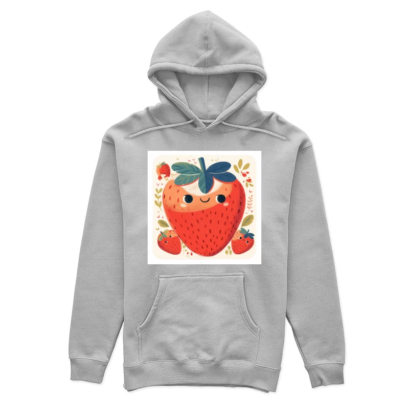 Adorable Kawaii Strawberry Family Illustration Female Pullover Hoodie