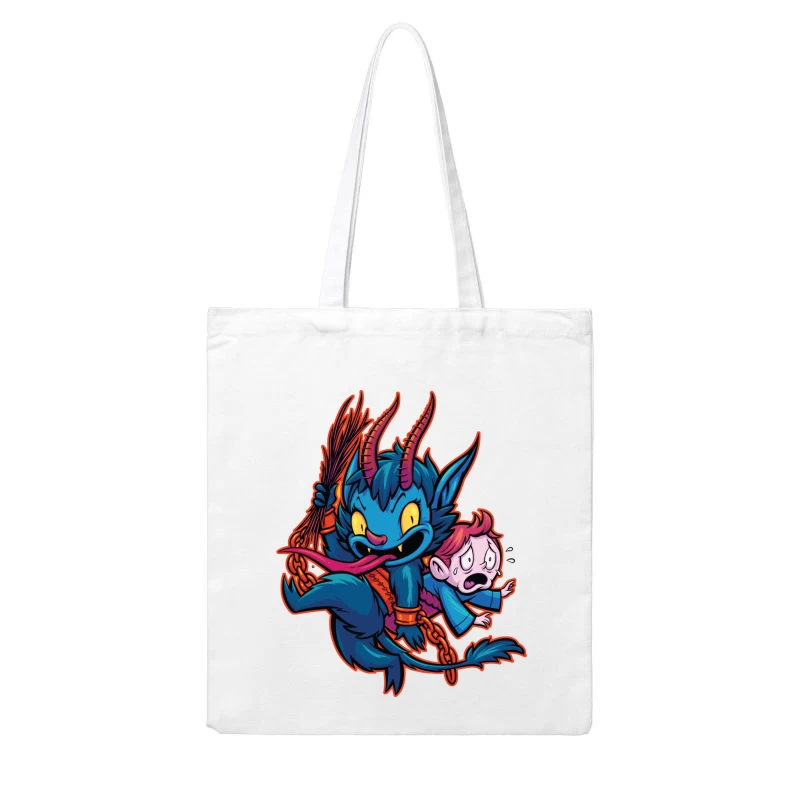 Playful Demon with a Child Cotton Tote Bag