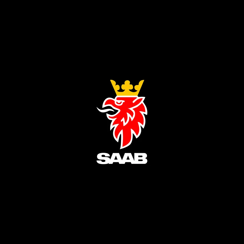 Saab Automotive Red Griffin Logo with Crown Desk Mat