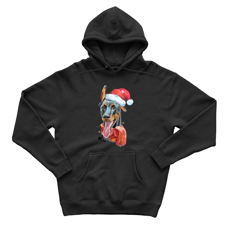 Illustration de chien avec chapeau de Noël Homme Sweat à capuche