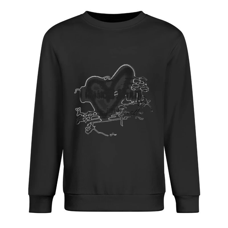 Abstrakte Herzform mit Graffiti Herren Pullover Sweatshirt