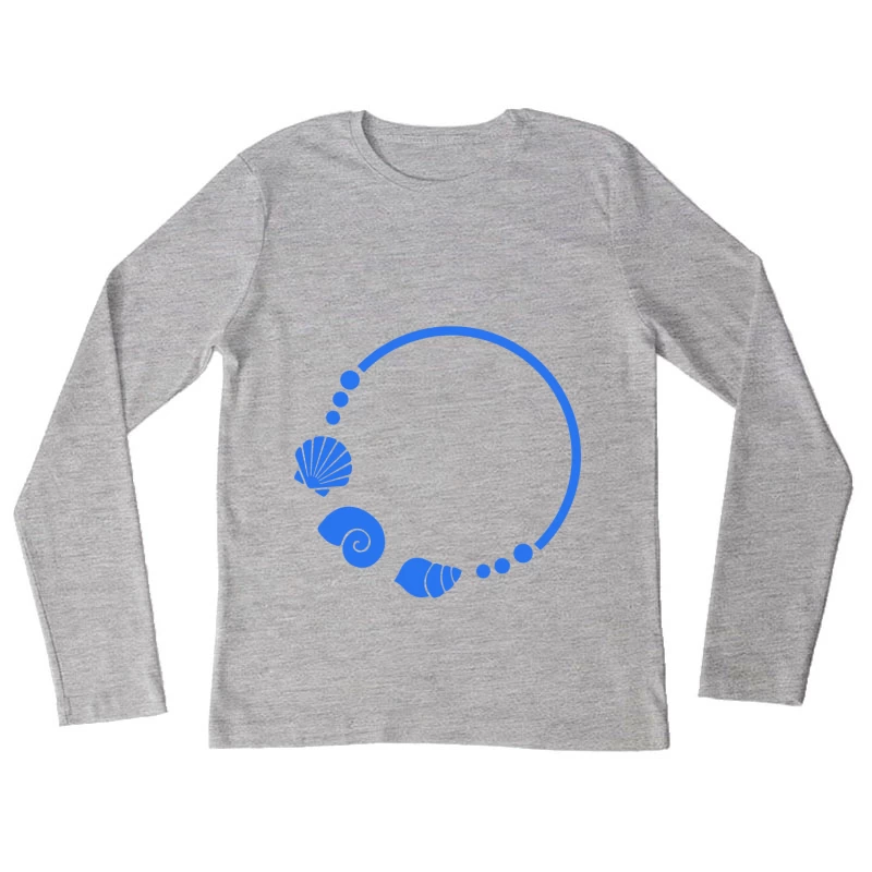 Ornement de coquillages marin circulaire Femme Manches Longues T-Shirt