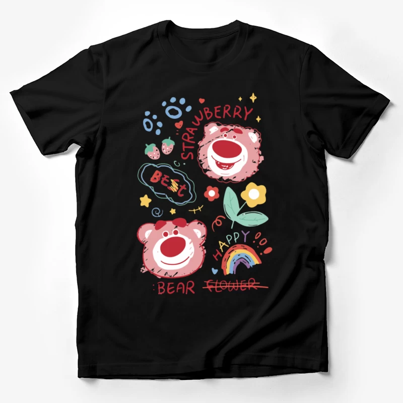 Bären und Erdbeeren Grafik Herren T-Shirt