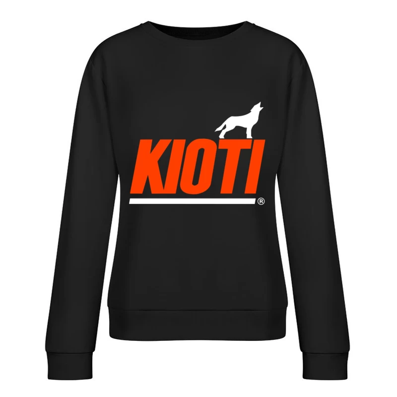 Kioti Farm Equipment Brand Logo with Wolf Silhouette Female Pullover Sweatshirt