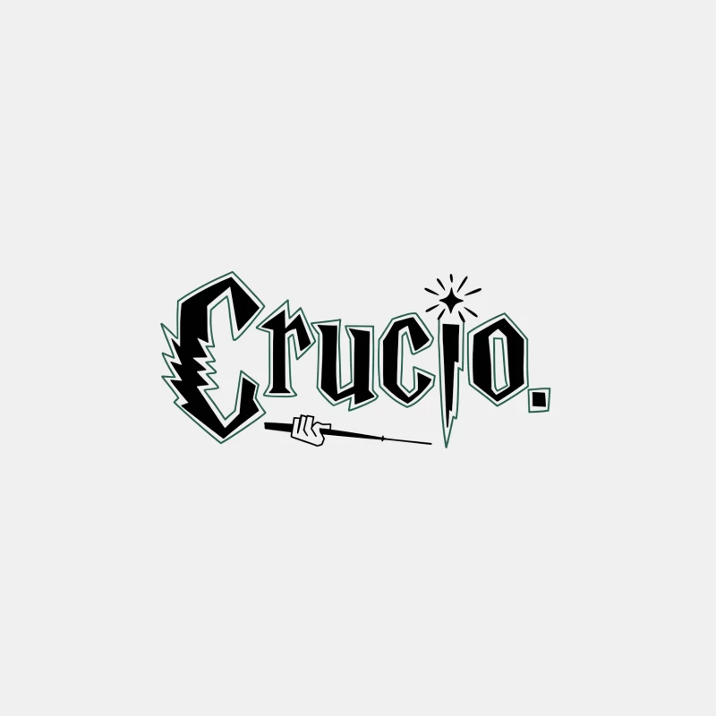 Graffiti-Style "Crucio" Logo with Magic Wand: A Harry Potter-Inspired Typography Male Tank Top