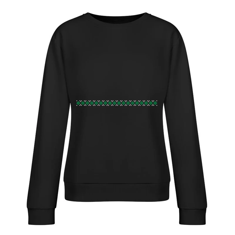 Motif géométrique en vert et blanc Femme Sweat-shirt à enfiler