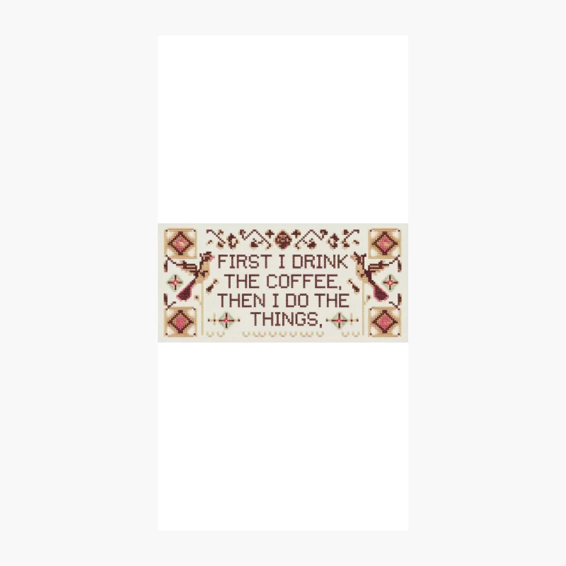 Humorous Coffee Quote Cross Stitch Embroidery iPhone Case