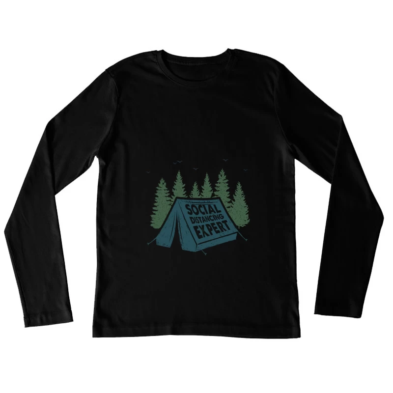Expert en distanciation sociale en camping Femme Manches Longues T-Shirt