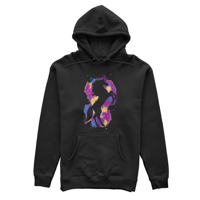 Farbiger Einhorn-Schatten mit Sternen Damen Pullover Hoodie