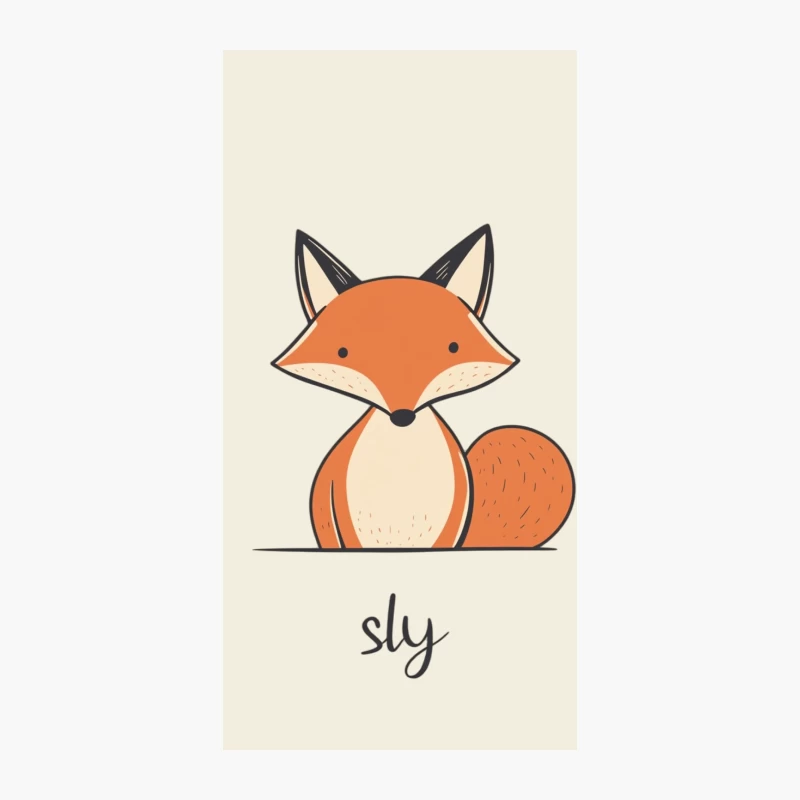 Cute Minimalist Sly Fox Illustration iPhone Case