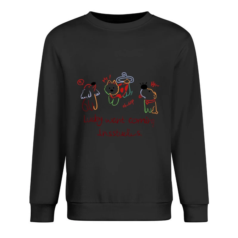 Niedliche Hunde in bunten Outfits Herren Pullover Sweatshirt