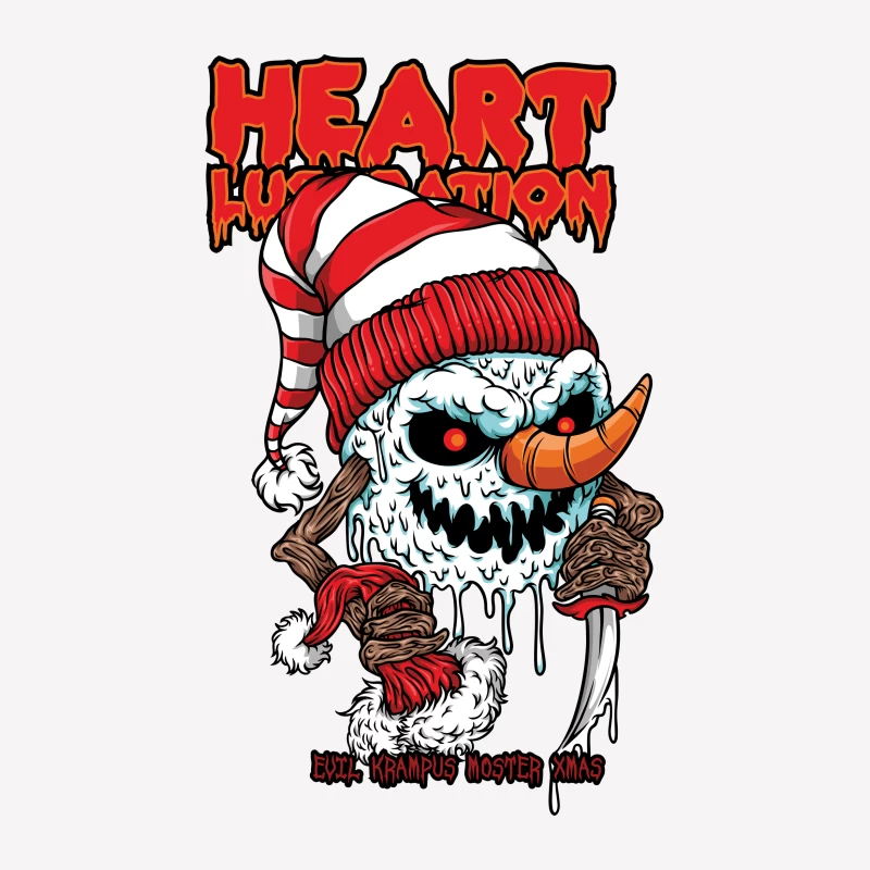 Horror Christmas Snowman with Krampus Theme Female T-Shirt