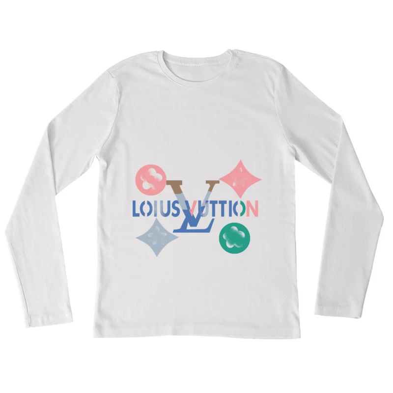 Künstlerisches Logo Design Damen Langarm T-Shirt